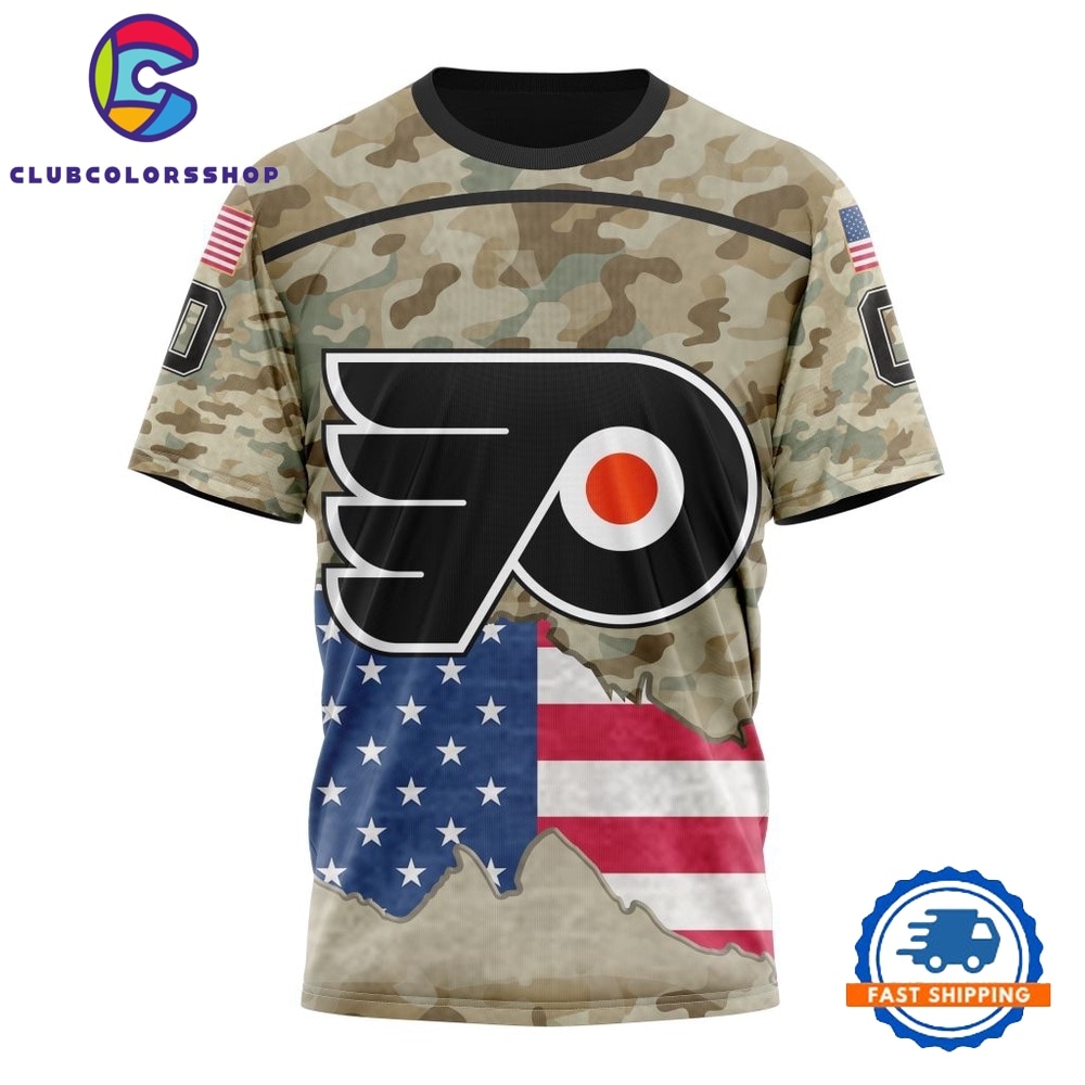 NHL Philadelphia Flyers Specialized Kits For United State With Camo Color Hoodie, T Shirt 4