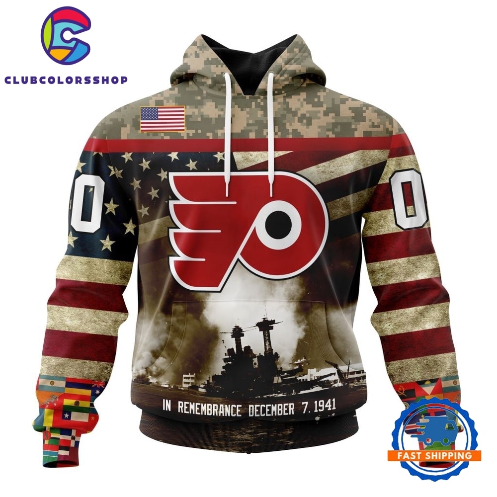 NHL Philadelphia Flyers Specialized Unisex Kits Remember Pearl Harbor Hoodie, T Shirt