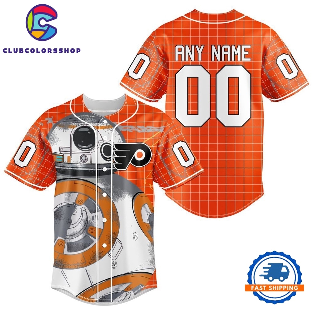 NHL Philadelphia Flyers x BB 8 D Star War Baseball Jersey