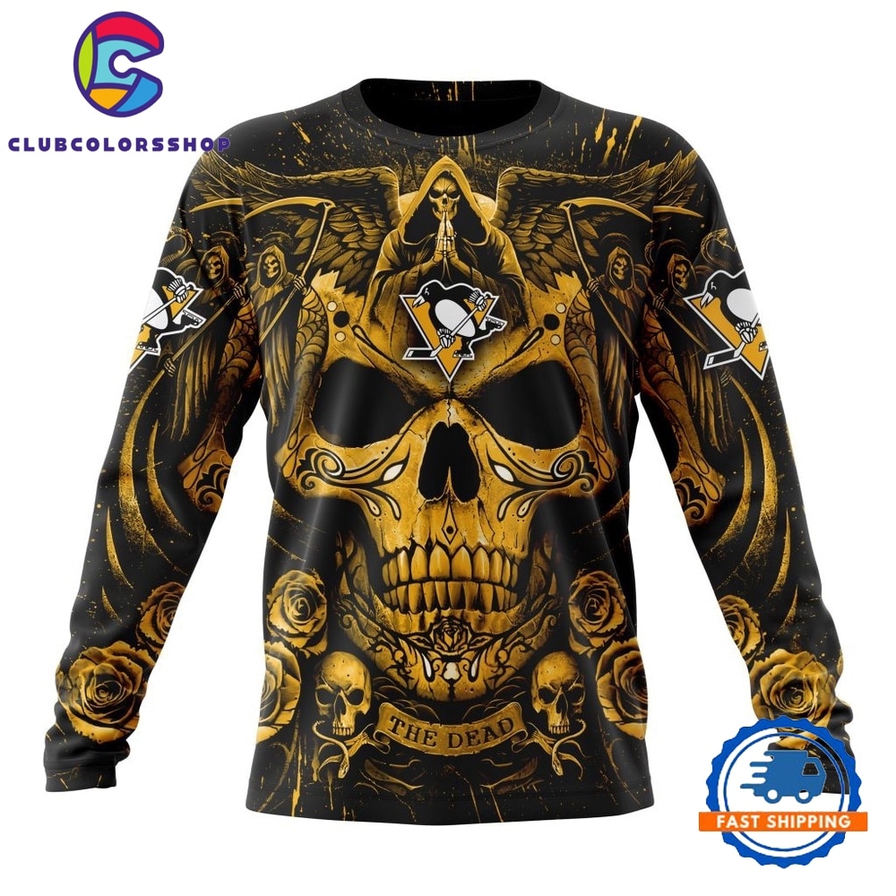 NHL Pittsburgh Penguins Special Design Halloween With Skull Art Hoodie, T Shirt NHL Pittsburgh Penguins Special Design Halloween With Skull Art Hoodie, T Shirt
