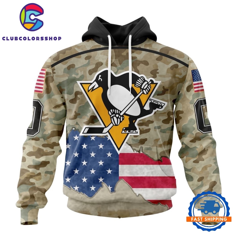 NHL Pittsburgh Penguins Specialized Kits For United State With Camo Color Hoodie, T Shirt