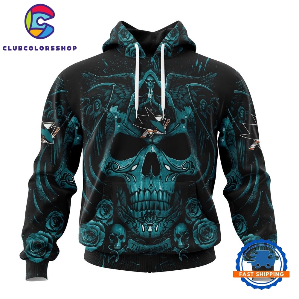 NHL San Jose Sharks Special Design Halloween With Skull Art Hoodie, T Shirt
