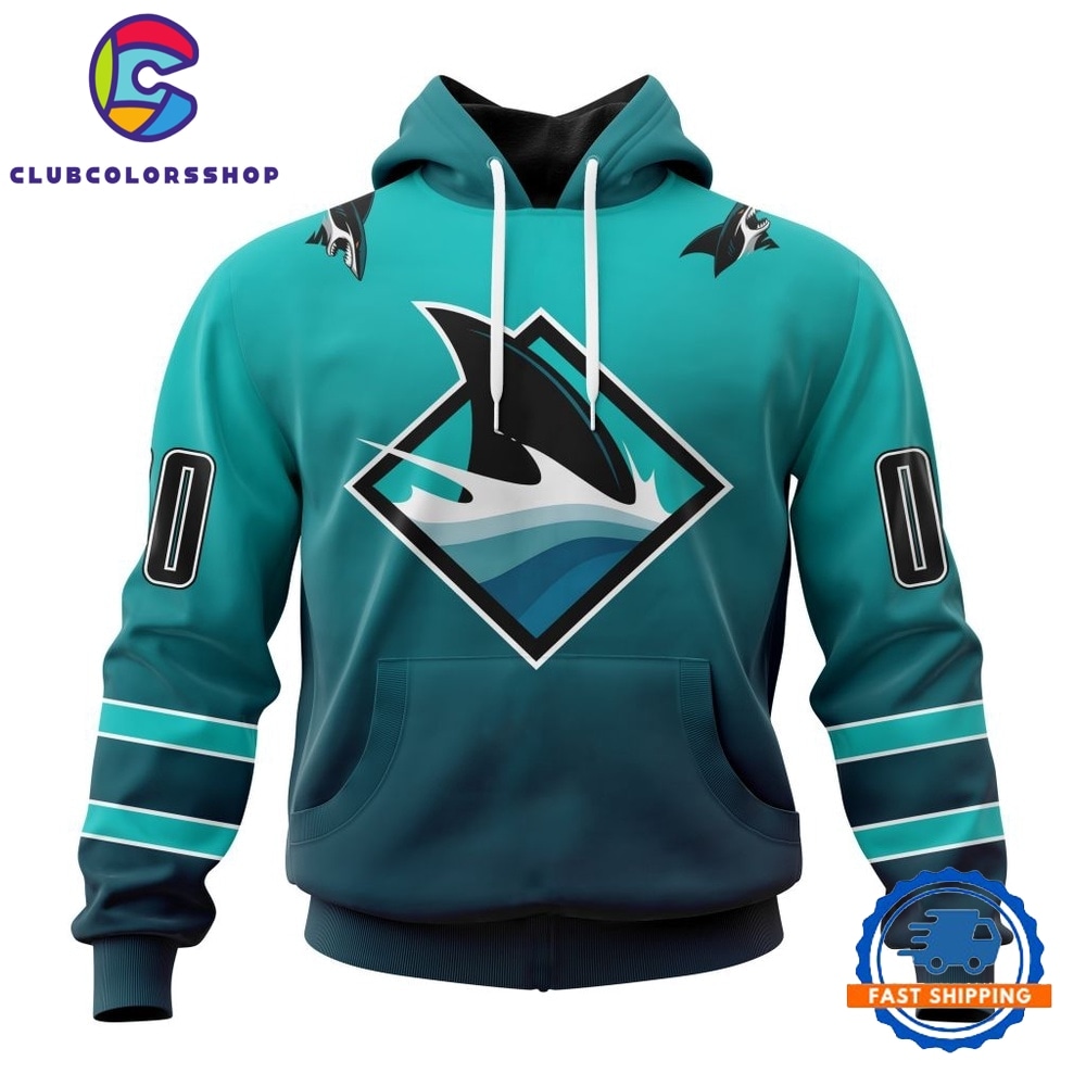 NHL San Jose Sharks Special Retro Gradient Design Hoodie, T Shirt