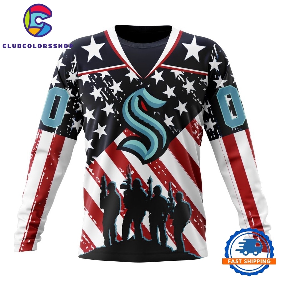NHL Seattle Kraken Specialized Kits For Honor USS Military Hoodie, T Shirt 3