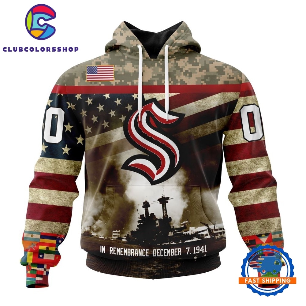 NHL Seattle Kraken Specialized Unisex Kits Remember Pearl Harbor Hoodie, T Shirt