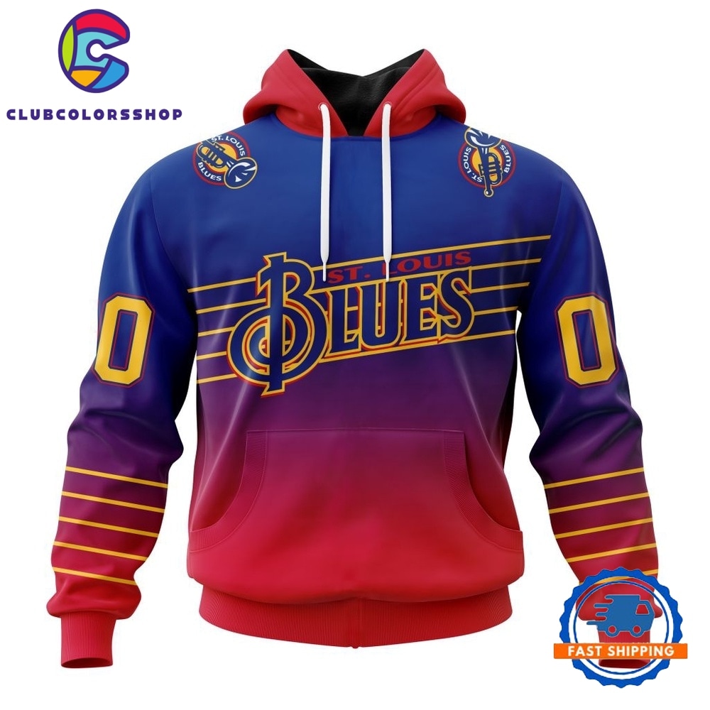 NHL St. Louis Blues Special Retro Gradient Design Hoodie, T Shirt
