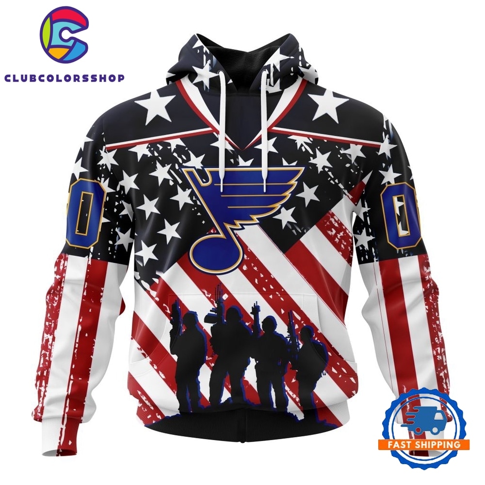 NHL St. Louis Blues Specialized Kits For Honor USS Military Hoodie, T Shirt