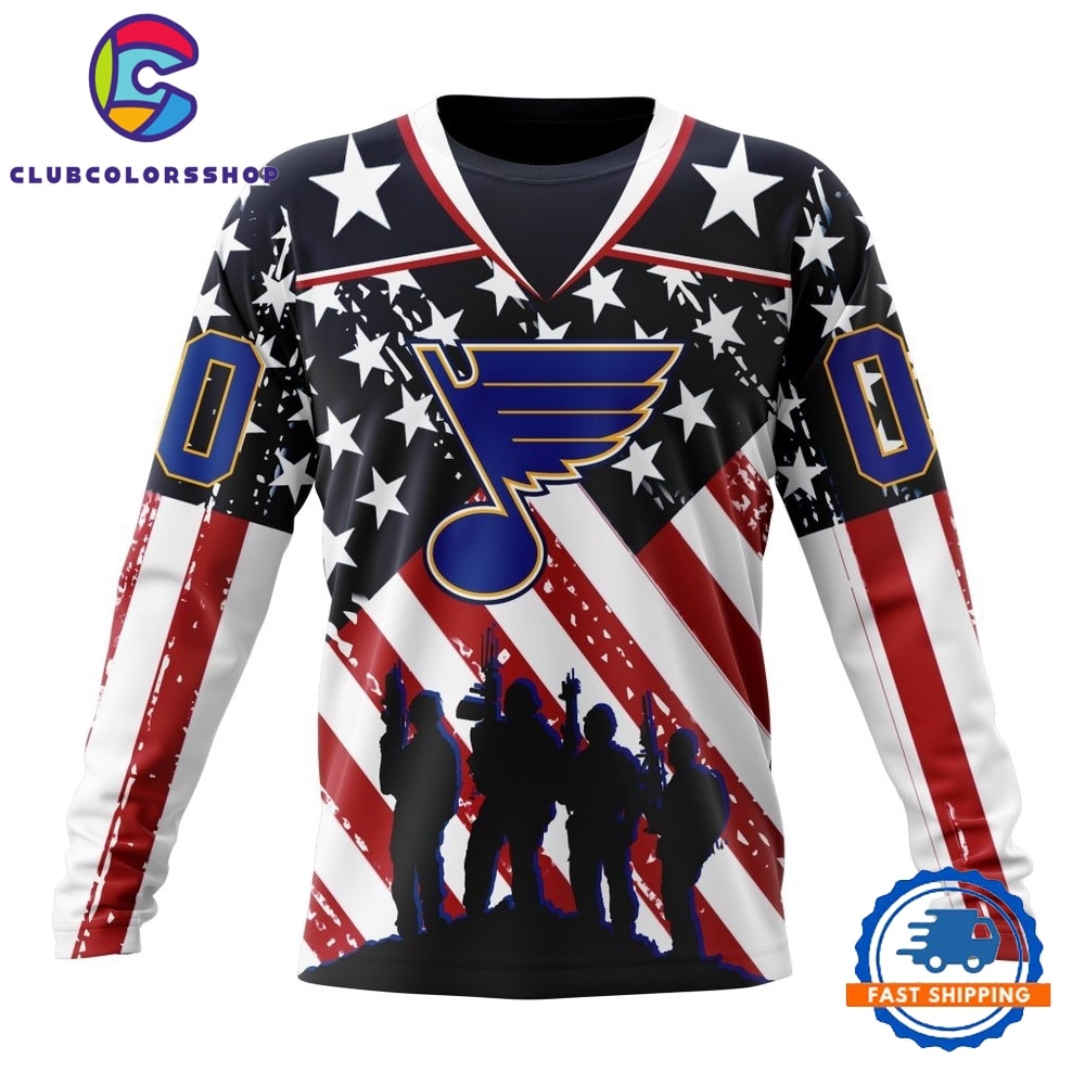 NHL St. Louis Blues Specialized Kits For Honor USS Military Hoodie, T Shirt 3