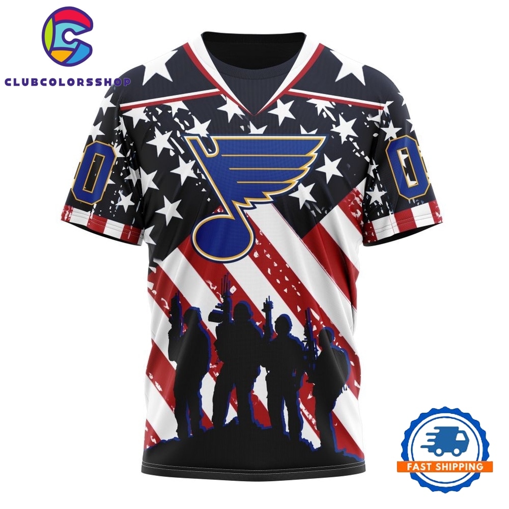 NHL St. Louis Blues Specialized Kits For Honor USS Military Hoodie, T Shirt 4