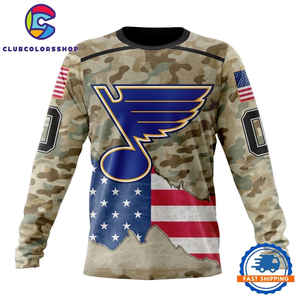 NHL St. Louis Blues Specialized Kits For United State With Camo Color Hoodie, T Shirt 3
