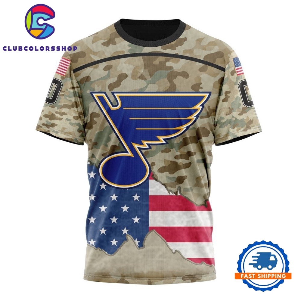 NHL St. Louis Blues Specialized Kits For United State With Camo Color Hoodie, T Shirt 4