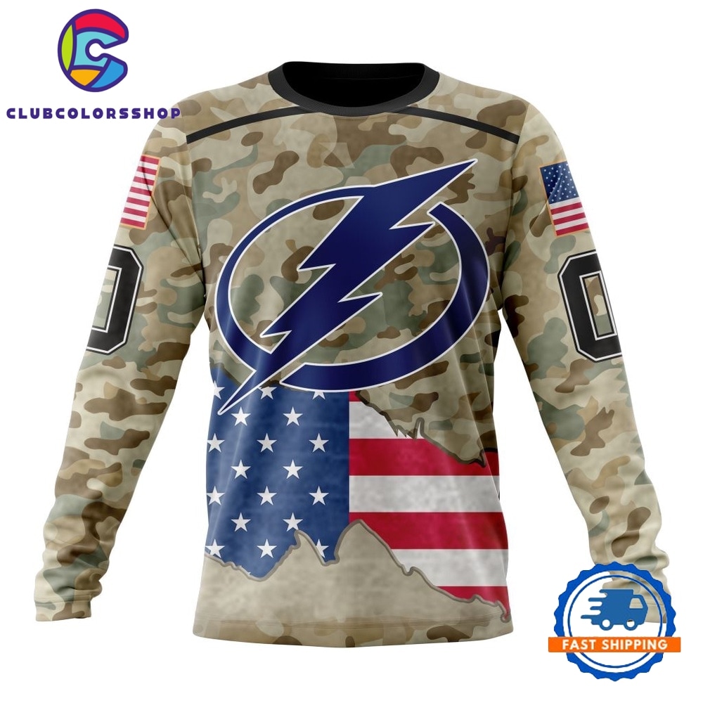 NHL Tampa Bay Lightning Specialized Kits For United State With Camo Color Hoodie, T Shirt 3