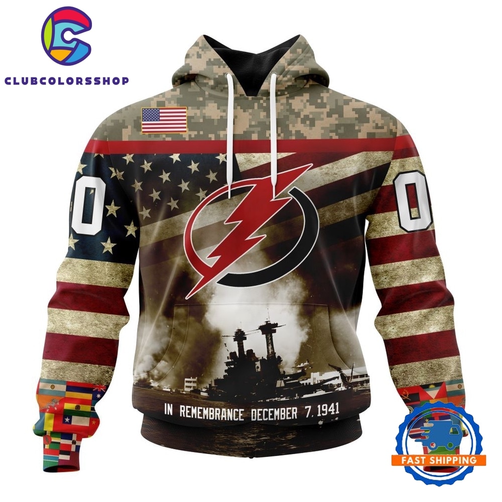 NHL Tampa Bay Lightning Specialized Unisex Kits Remember Pearl Harbor Hoodie, T Shirt