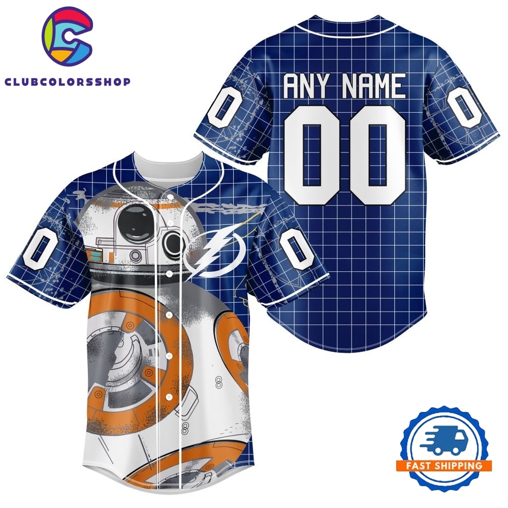 NHL Tampa Bay Lightning x BB 8 D Star War Baseball Jersey