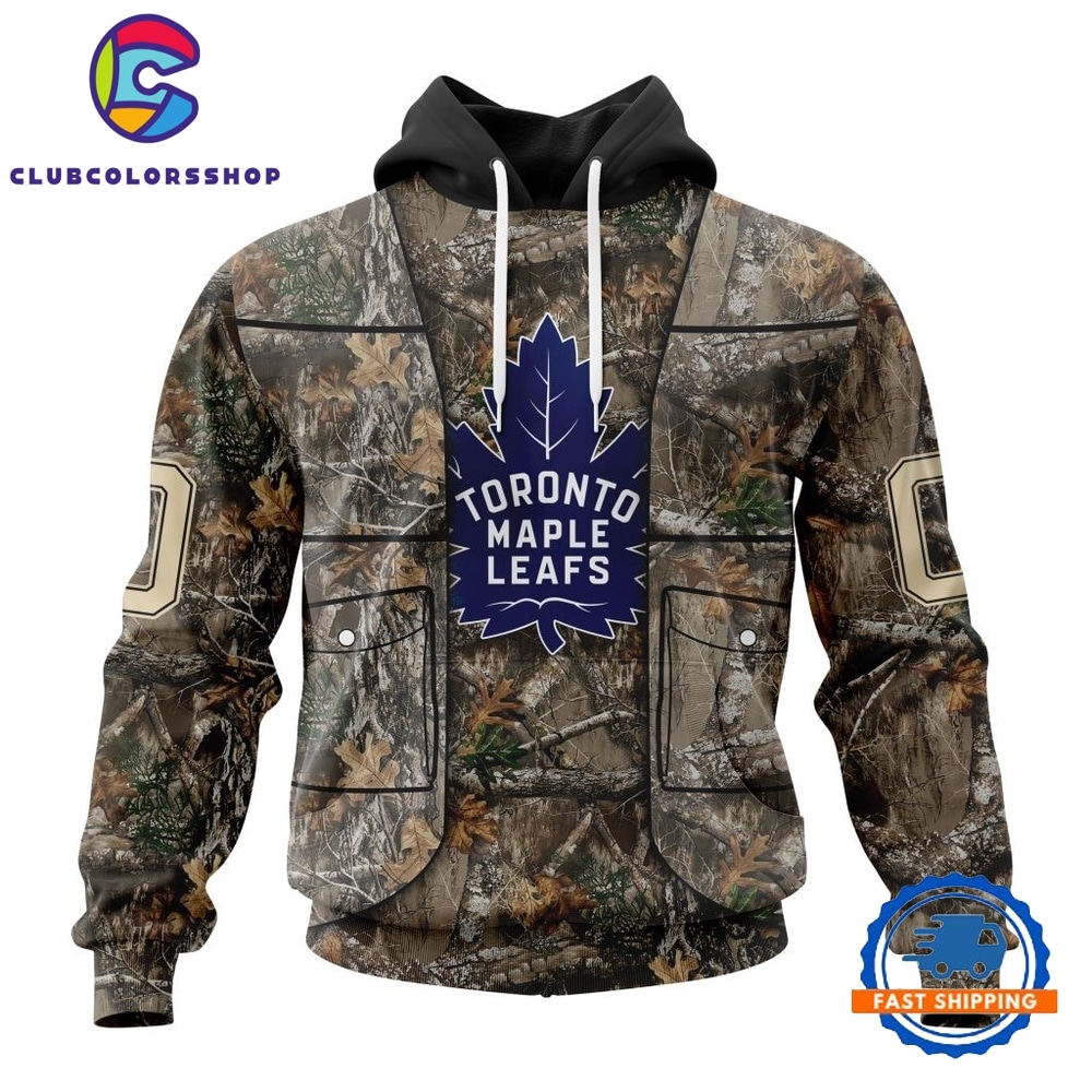 NHL Toronto Maple Leafs Specialized Unisex Vest Kits With Realtree Camo Hoodie, T Shirt