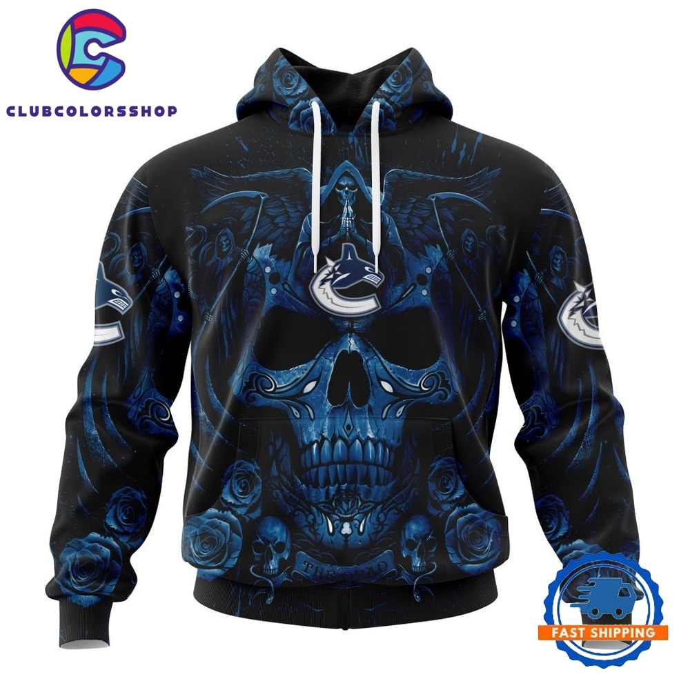NHL Vancouver Canucks Special Design Halloween With Skull Art Hoodie, T Shirt