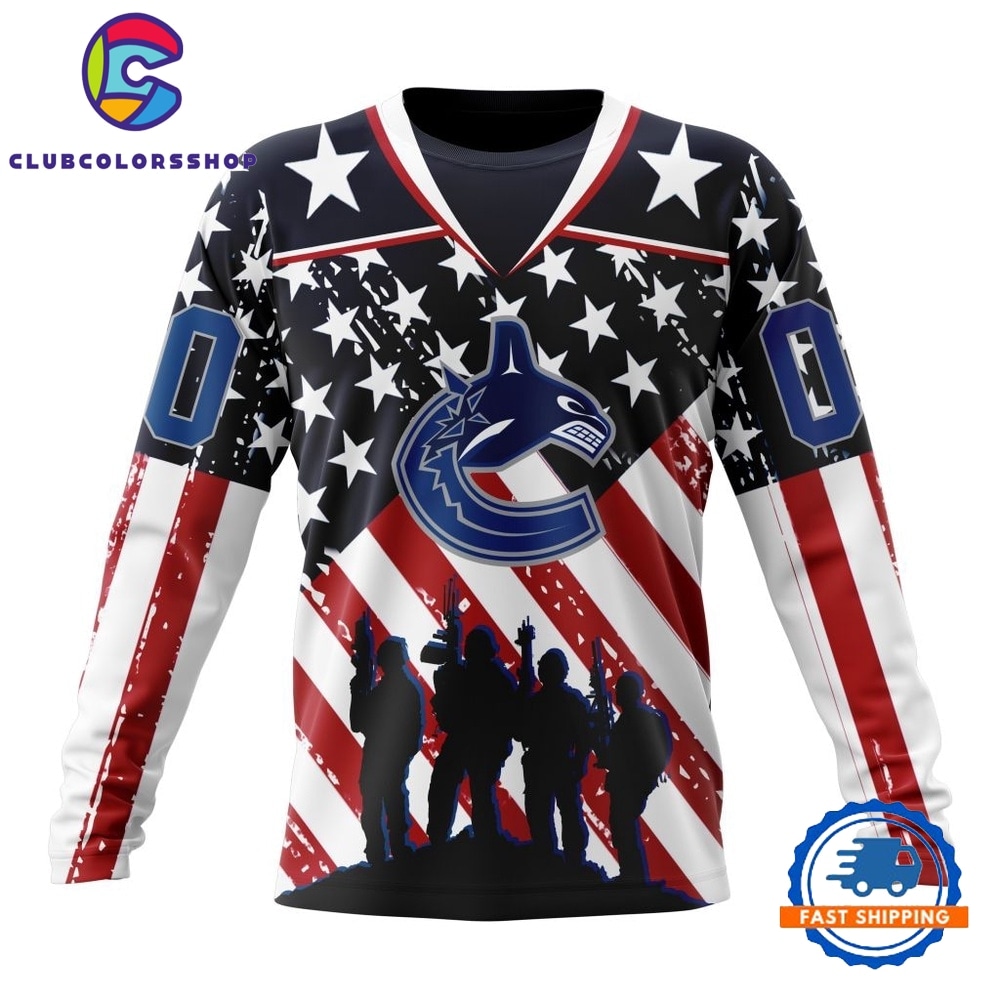 NHL Vancouver Canucks Specialized Kits For Honor USS Military Hoodie, T Shirt 3
