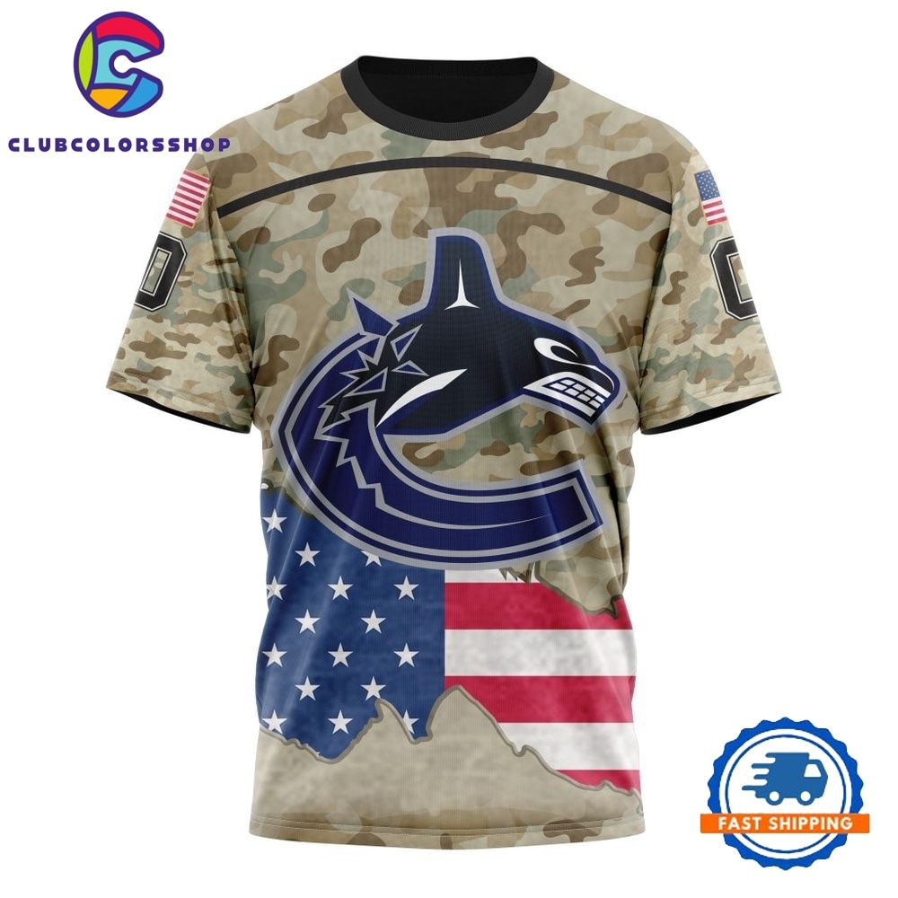 NHL Vancouver Canucks Specialized Kits For United State With Camo Color Hoodie, T Shirt 4