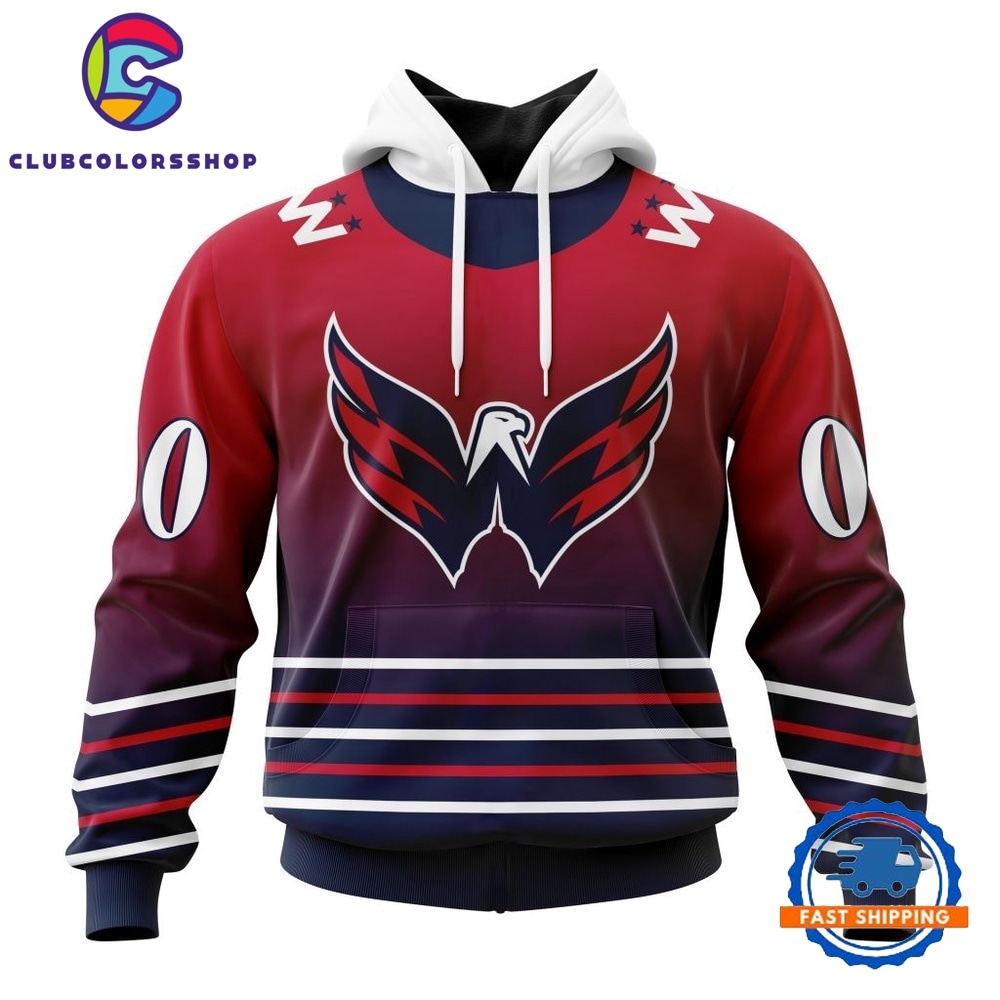 NHL Washington Capitals Special Retro Gradient Design Hoodie, T Shirt