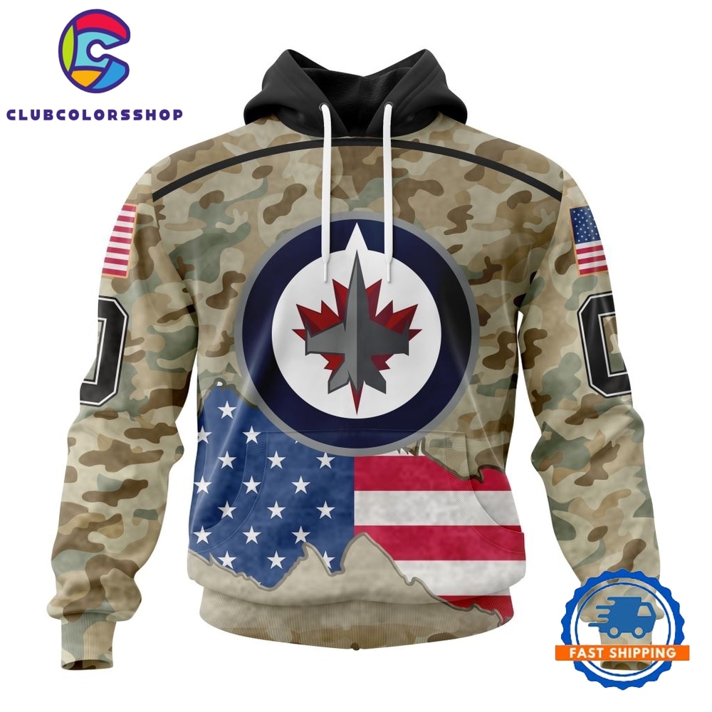 NHL Winnipeg Jets Specialized Kits For United State With Camo Color Hoodie, T Shirt