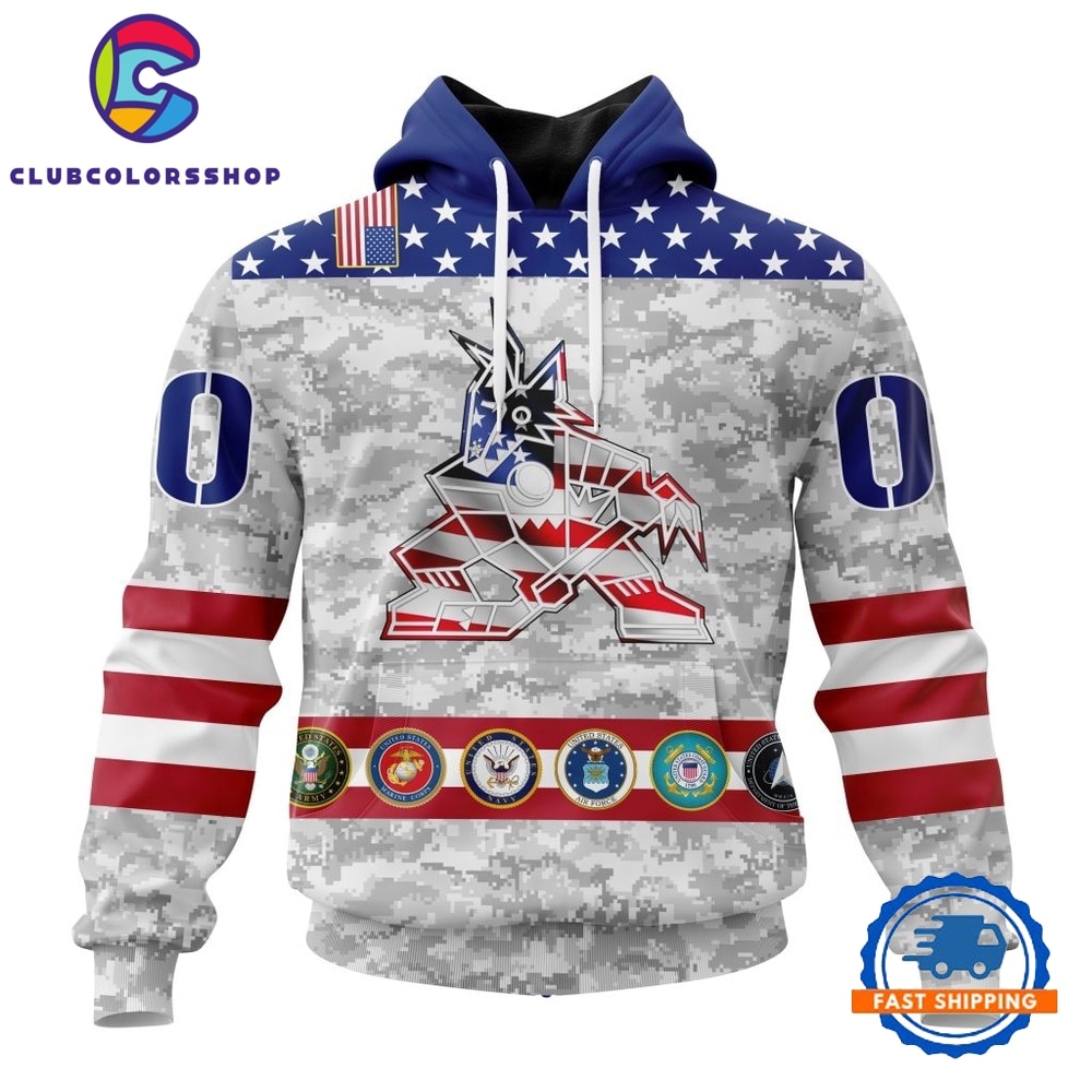 NHL Arizona Coyotes Armed Forces Appreciation Design Hoodie, T Shirt