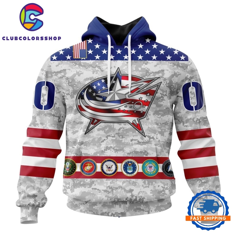 NHL Columbus Blue Jackets Armed Forces Appreciation Design Hoodie, T Shirt