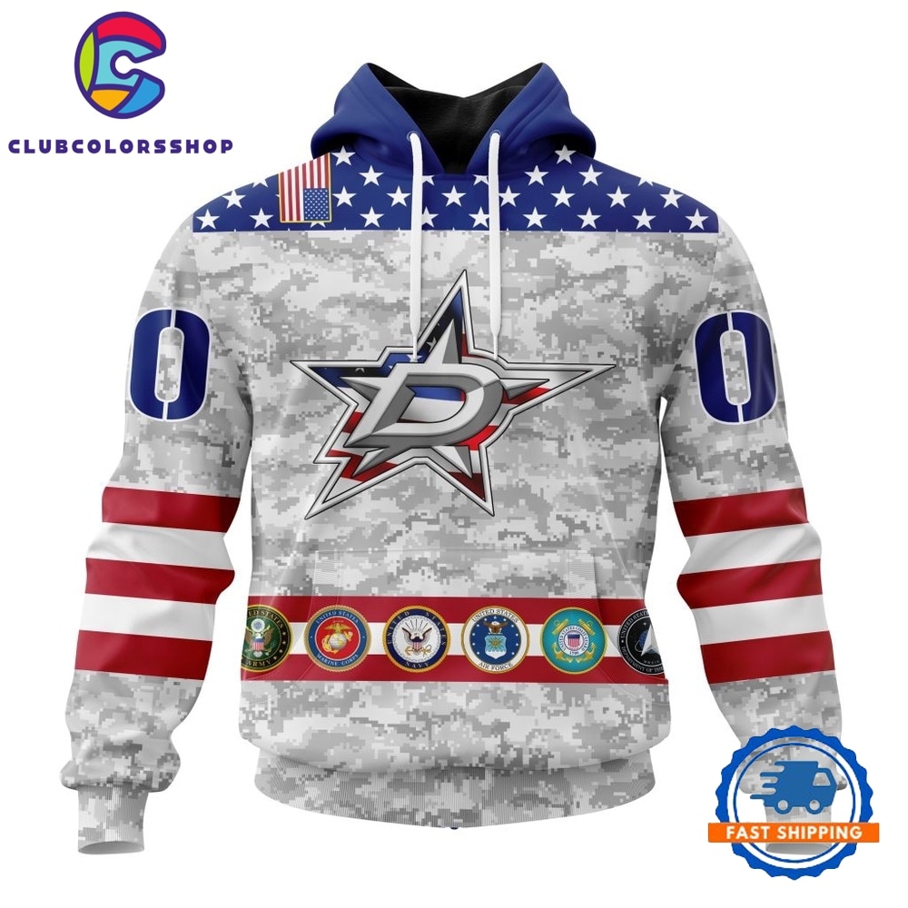 NHL Dallas Stars Armed Forces Appreciation Design Hoodie, T Shirt