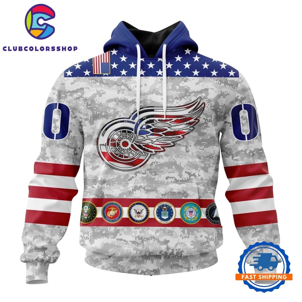 NHL Detroit Red Wings Armed Forces Appreciation Design Hoodie, T Shirt