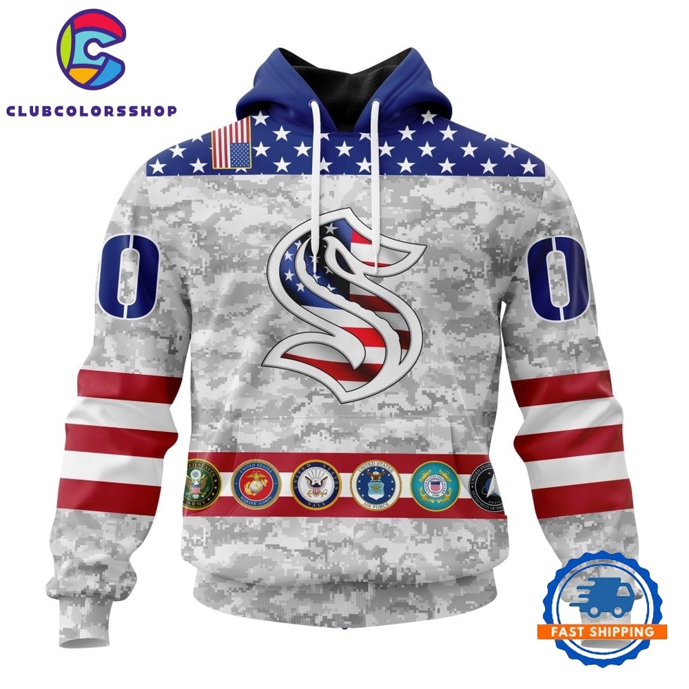NHL Seattle Kraken Armed Forces Appreciation Design Hoodie, T Shirt