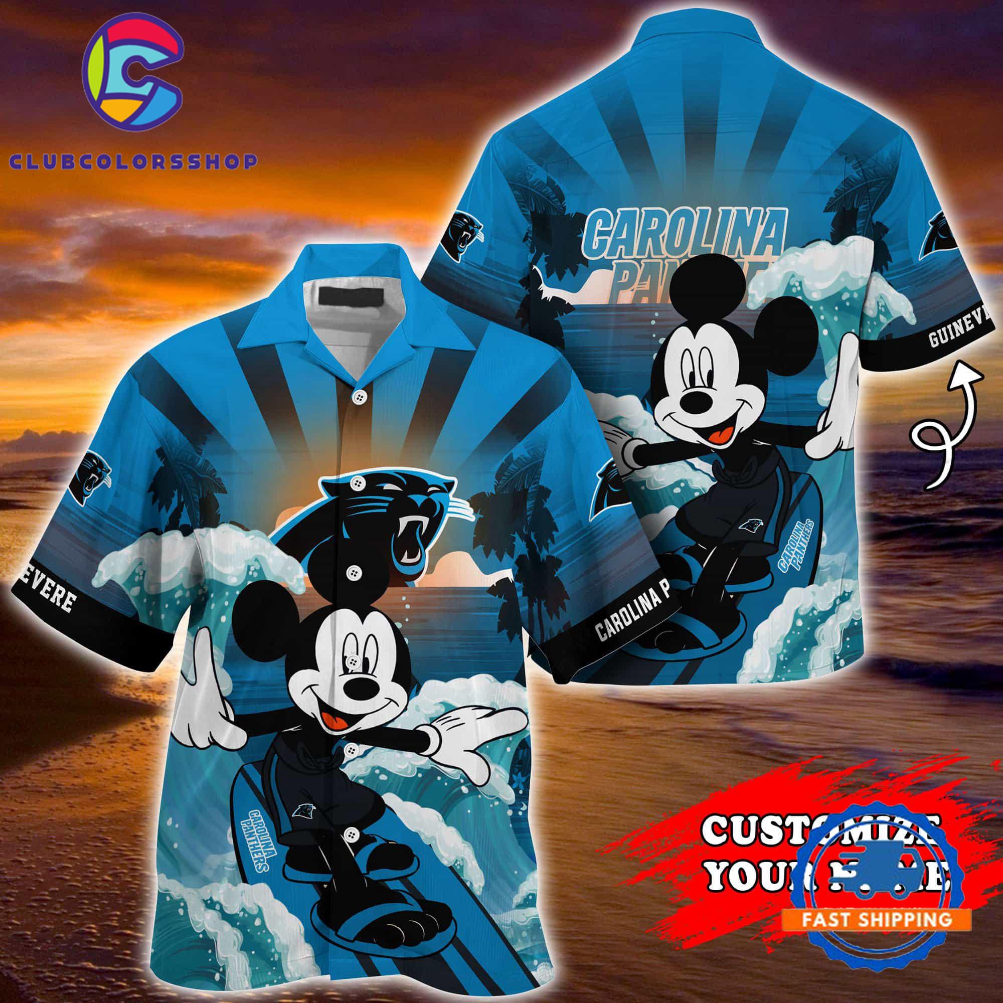 Carolina Panthers Special Mickey Mouse Movies Design Summer Hawaiian Shirt, NFL Aloha Shirt