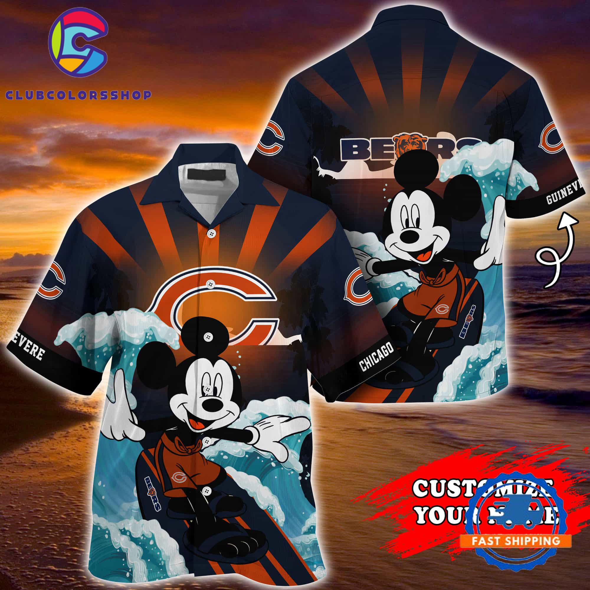 Chicago Bears Special Mickey Mouse Movies Design Summer Hawaiian Shirt, NFL Aloha Shirt