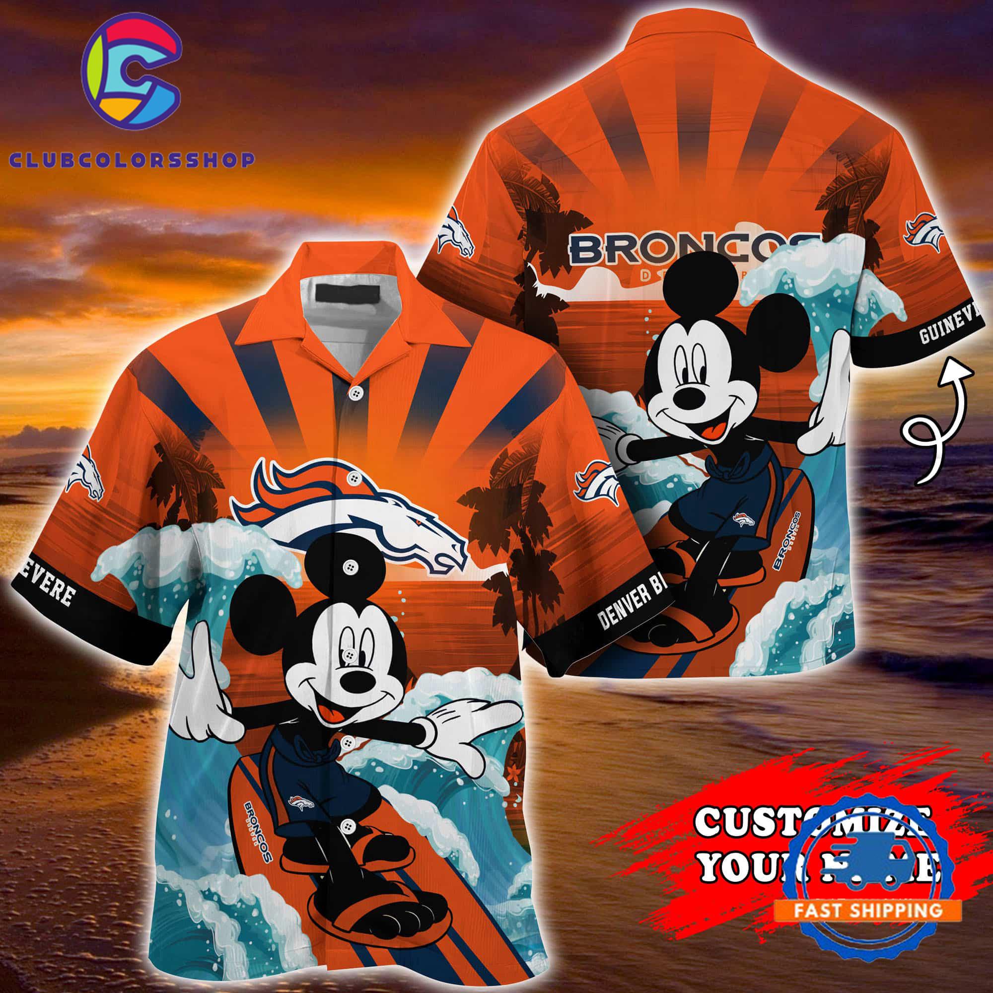 Denver Broncos Special Mickey Mouse Movies Design Summer Hawaiian Shirt, NFL Aloha Shirt