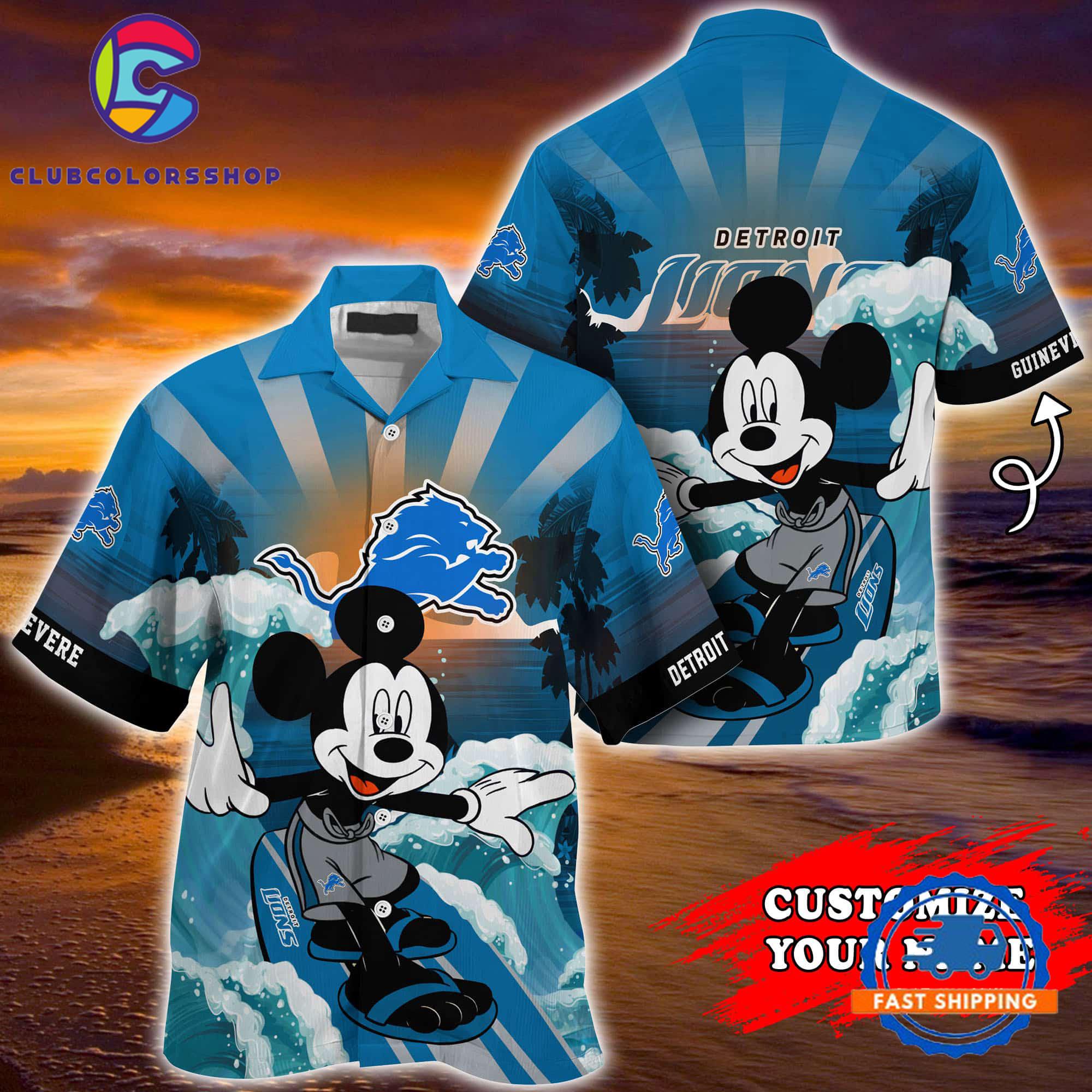 Detroit Lions Special Mickey Mouse Movies Design Summer Hawaiian Shirt, NFL Aloha Shirt