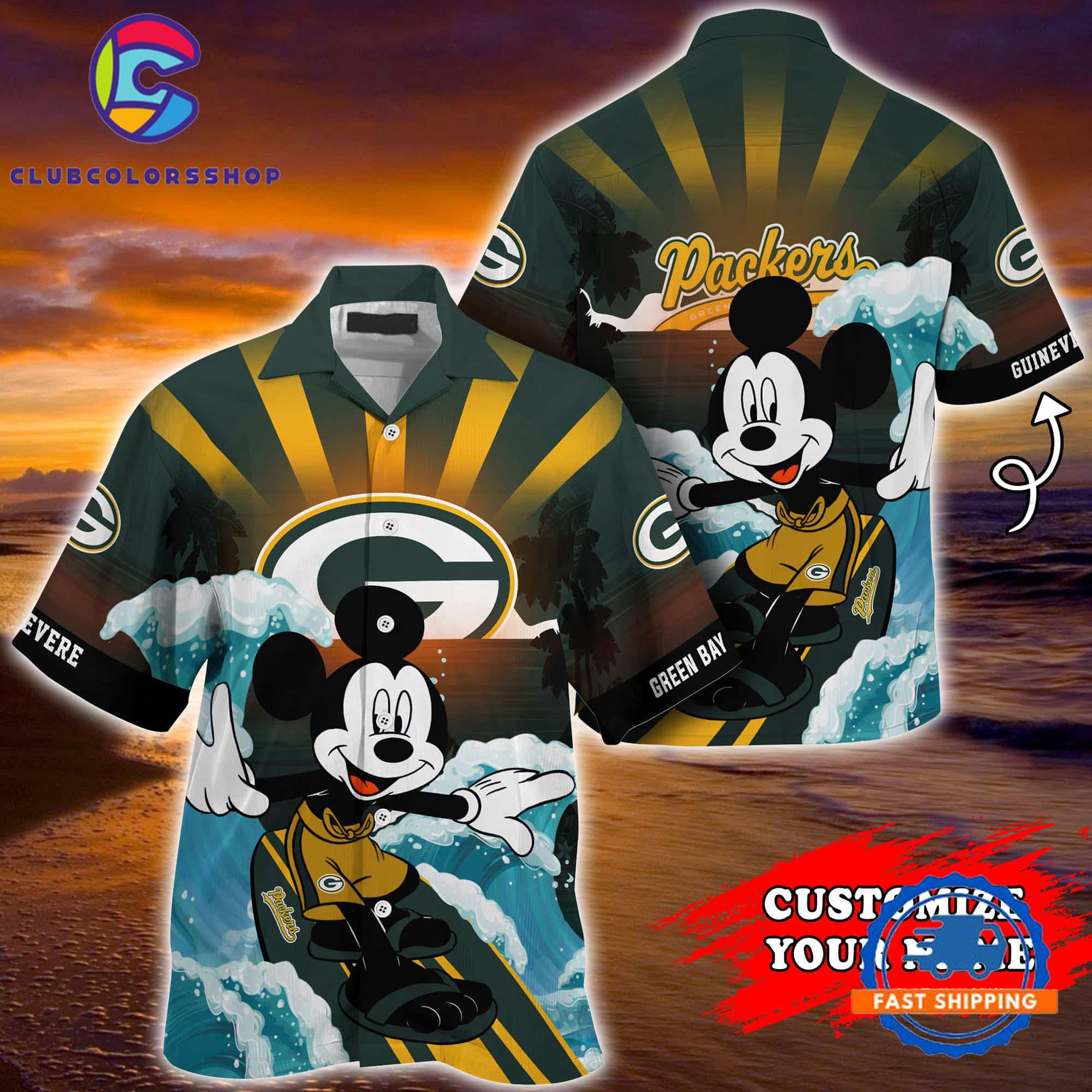 Green Bay Packers Special Mickey Mouse Movies Design Summer Hawaiian Shirt, NFL Aloha Shirt