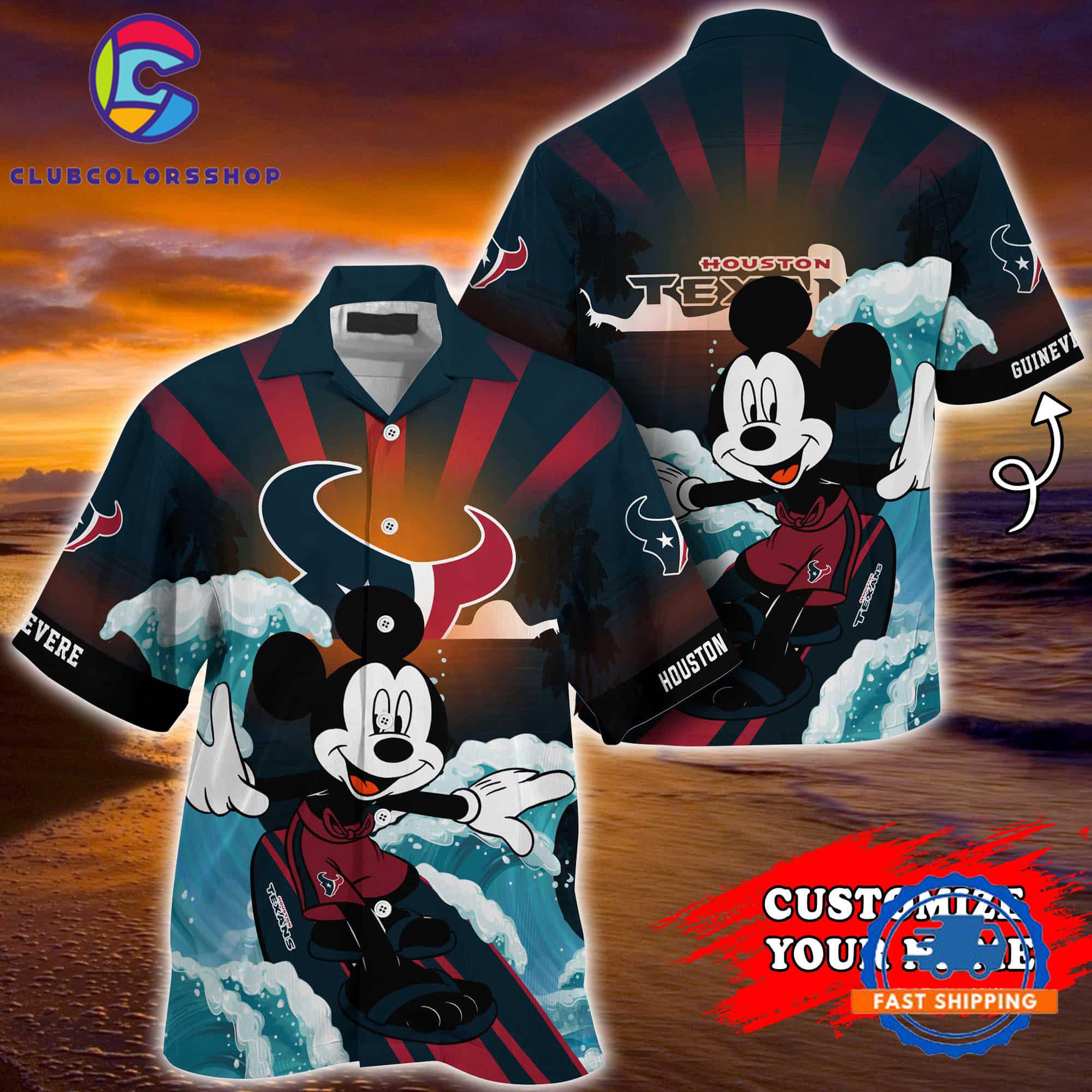 Houston Texans Special Mickey Mouse Movies Design Summer Hawaiian Shirt, NFL Aloha Shirt