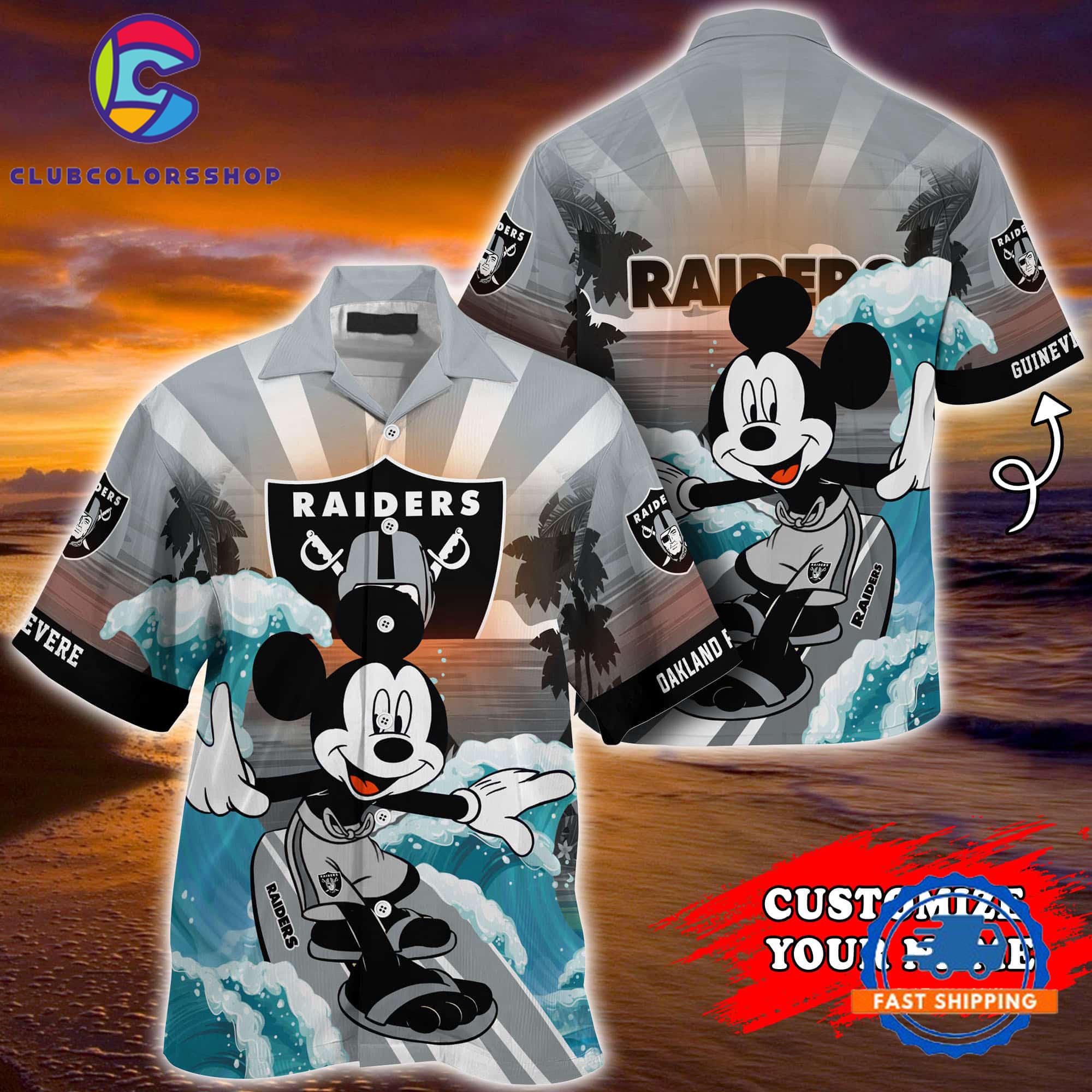 Las Vegas Raiders Special Mickey Mouse Movies Design Summer Hawaiian Shirt, NFL Aloha Shirt