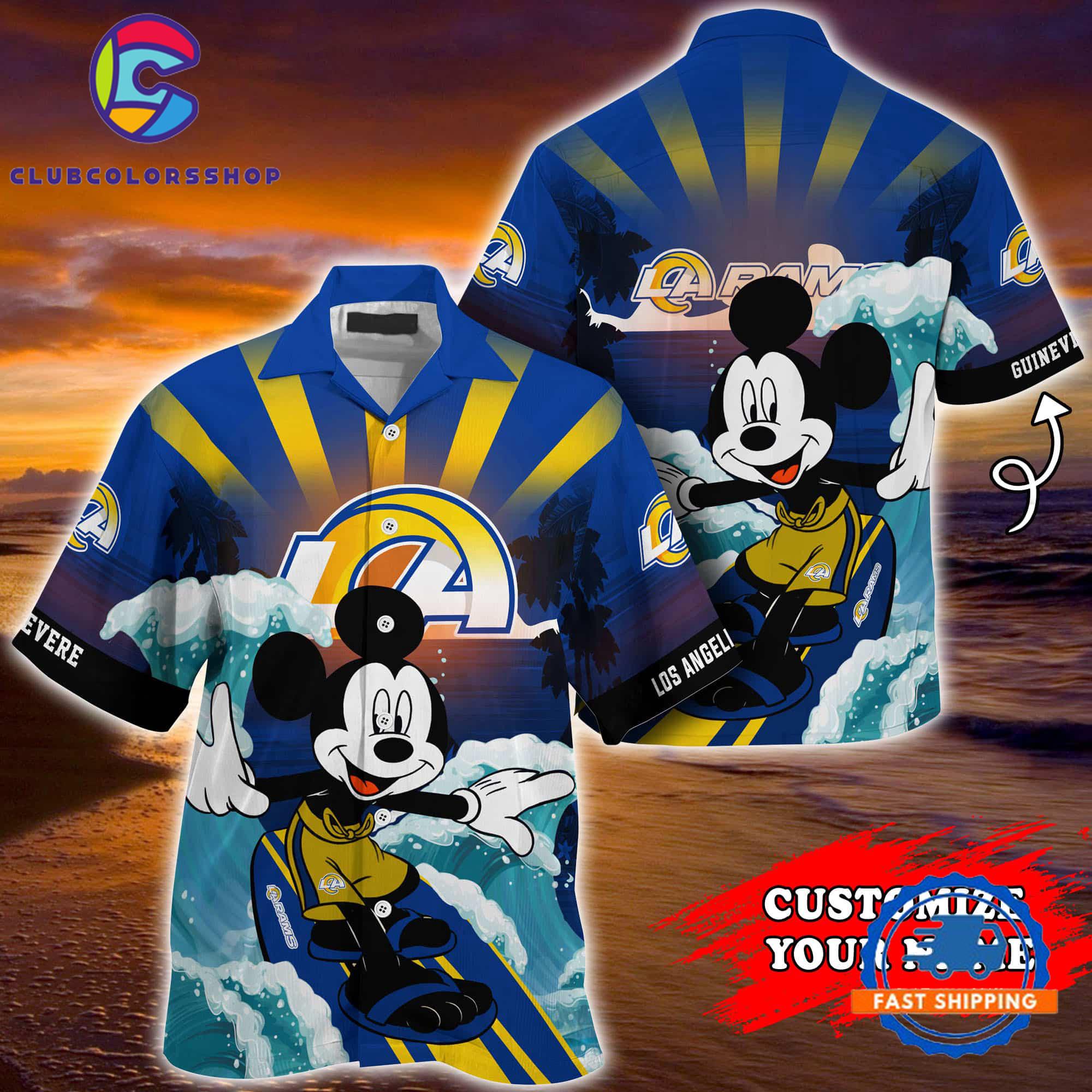 Los Angeles Rams Special Mickey Mouse Movies Design Summer Hawaiian Shirt, NFL Aloha Shirt