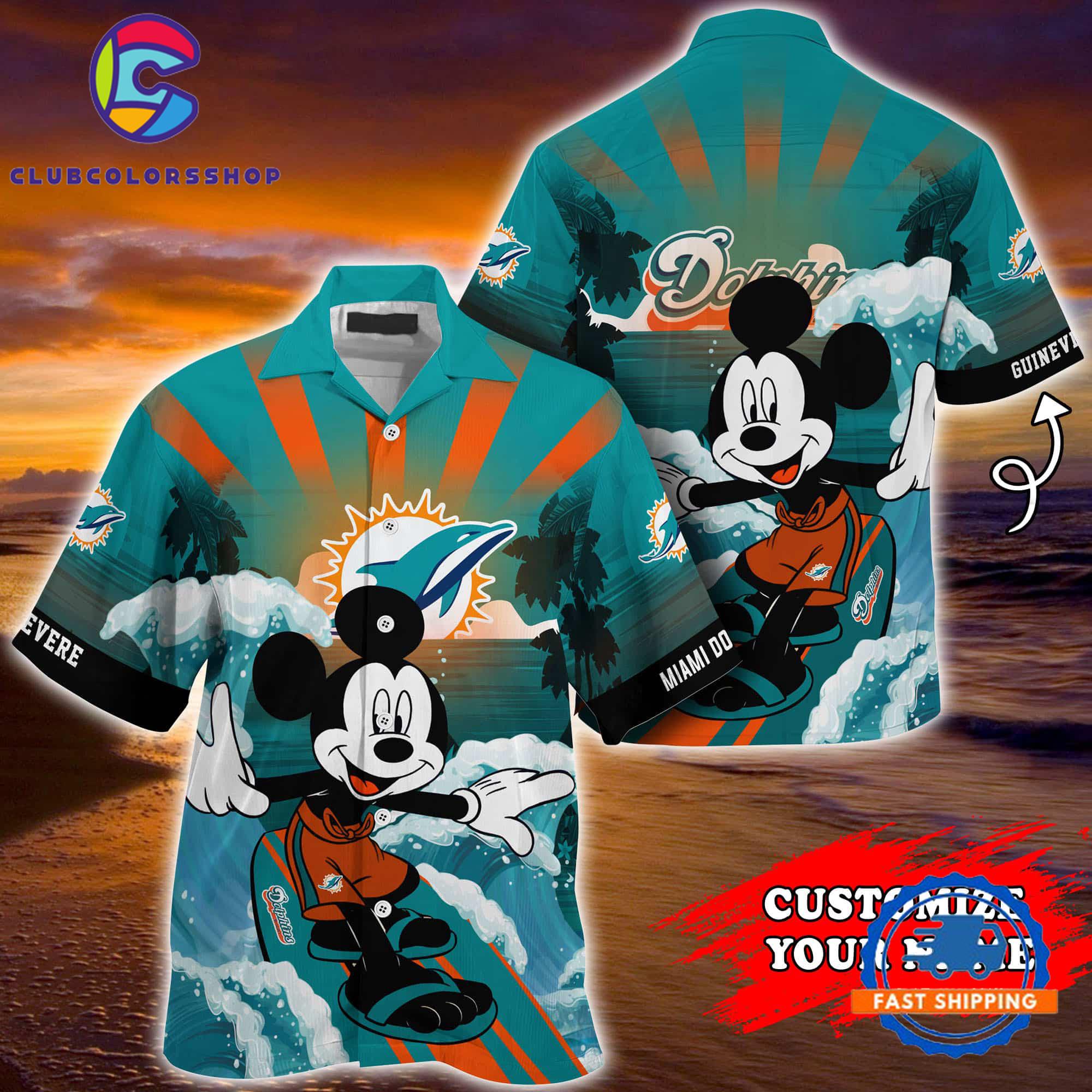 Miami Dolphins Special Mickey Mouse Movies Design Summer Hawaiian Shirt, NFL Aloha Shirt