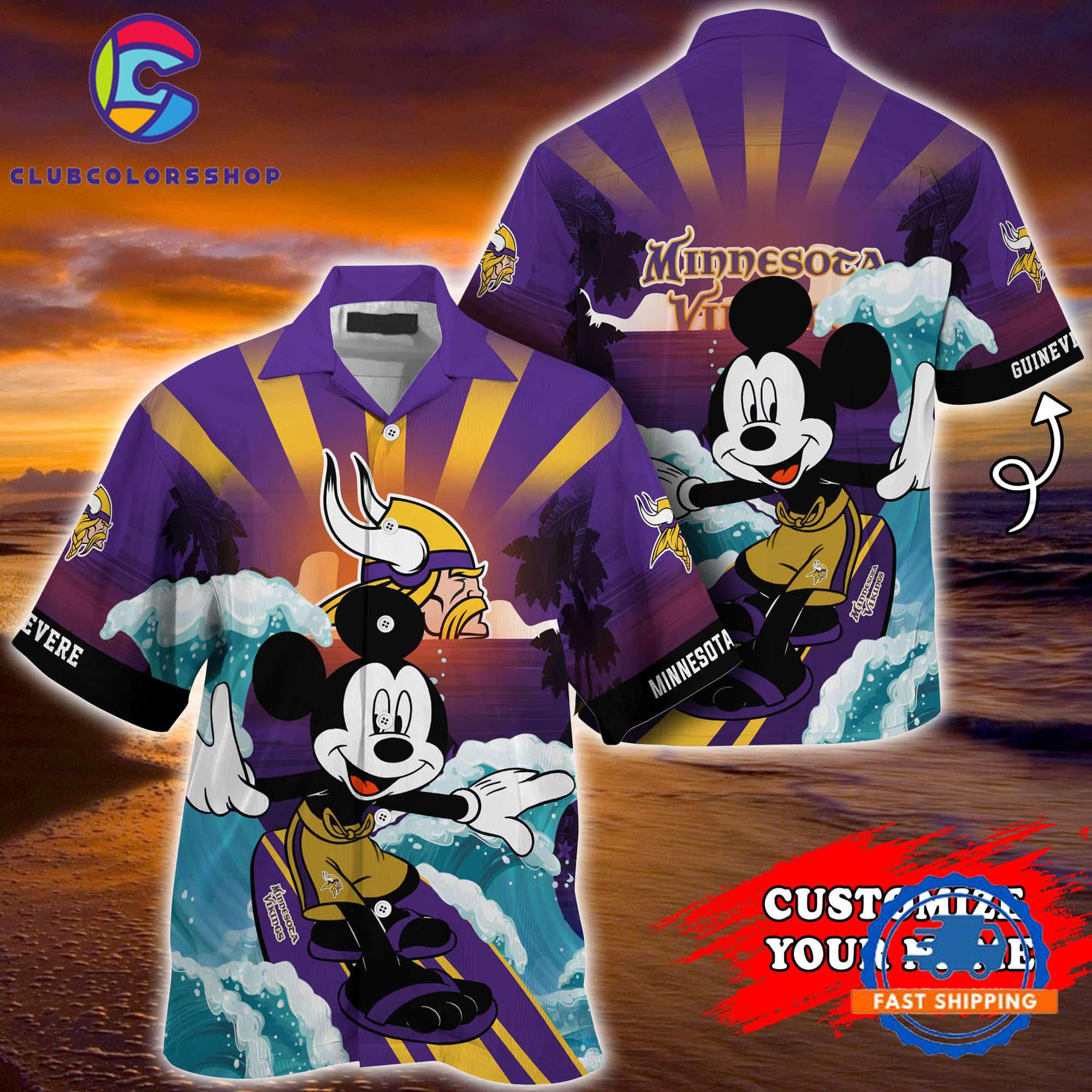 Minnesota Vikings Special Mickey Mouse Movies Design Summer Hawaiian Shirt, NFL Aloha Shirt