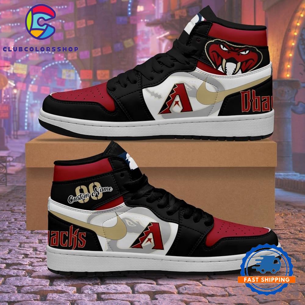 MLB Arizona Diamondbacks Personalized Air Jordan 1 Hightop Shoes