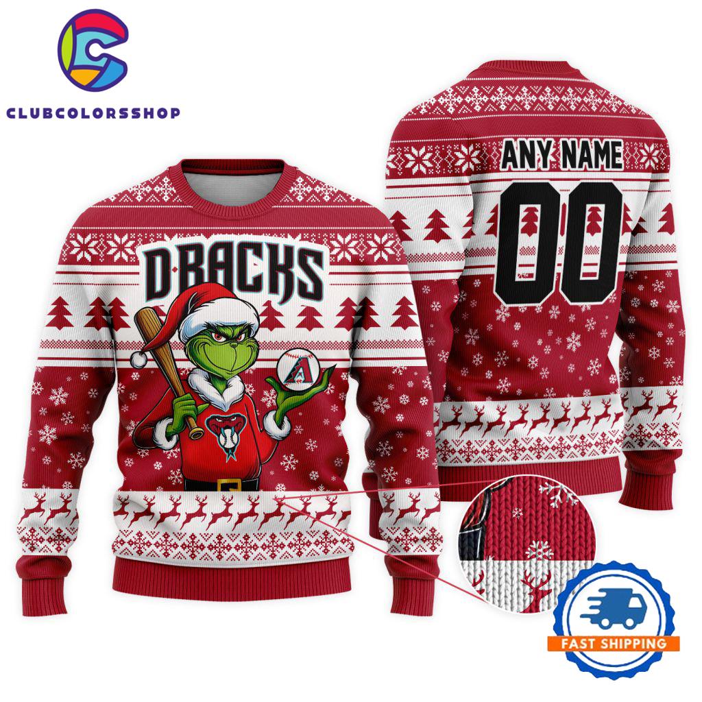 MLB Arizona Diamondbacks Special Grinch Christmas Ugly Sweater Design