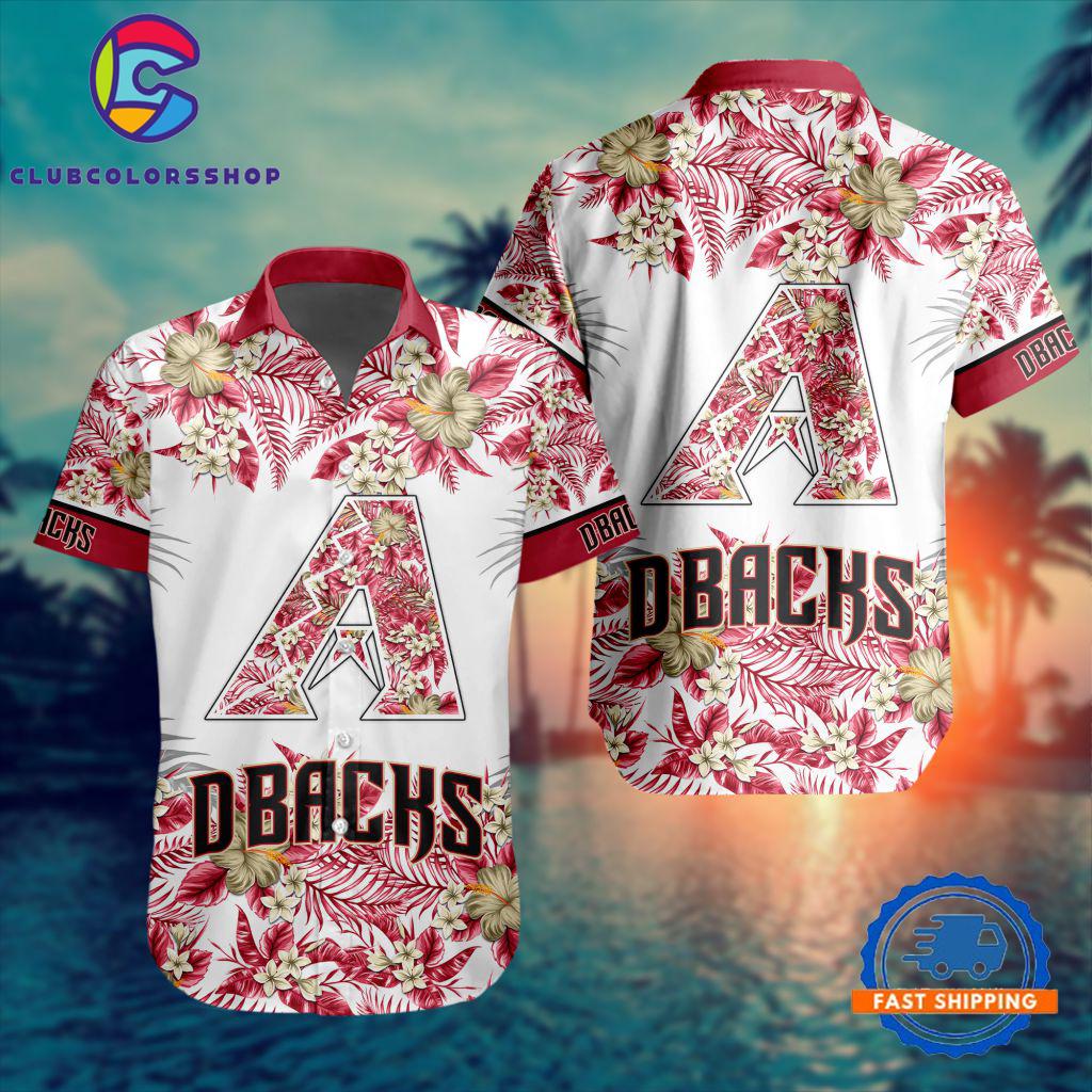 MLB Arizona Diamondbacks Special Tropical Flower Hawaiian Shirt, Baseball Team Button Shirt Design MLB Arizona Diamondbacks Special Tropical Flower Hawaiian Shirt, Baseball Team Button Shirt Design