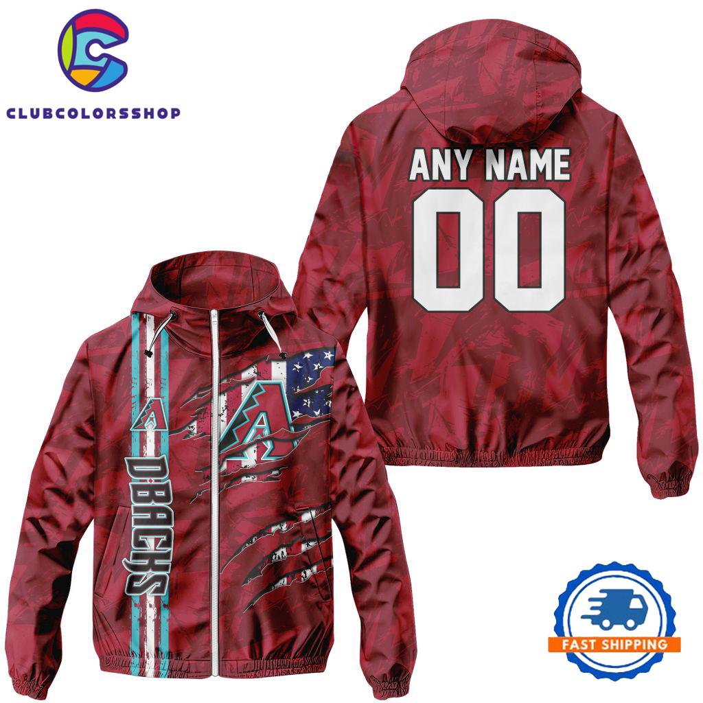 MLB Arizona Diamondbacks Special Windbreaker Outdoor Jacket, Baseball Team Jacket