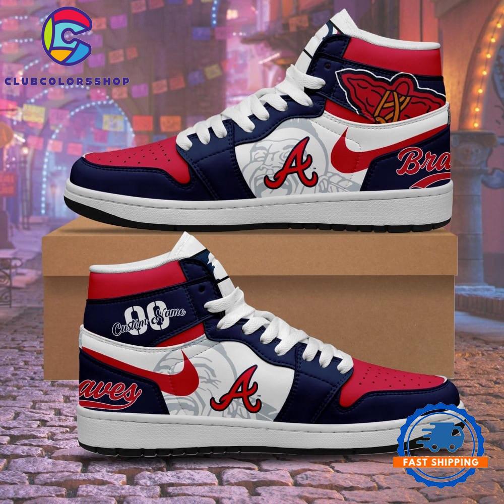 MLB Atlanta Braves Personalized Air Jordan 1 Hightop Shoes