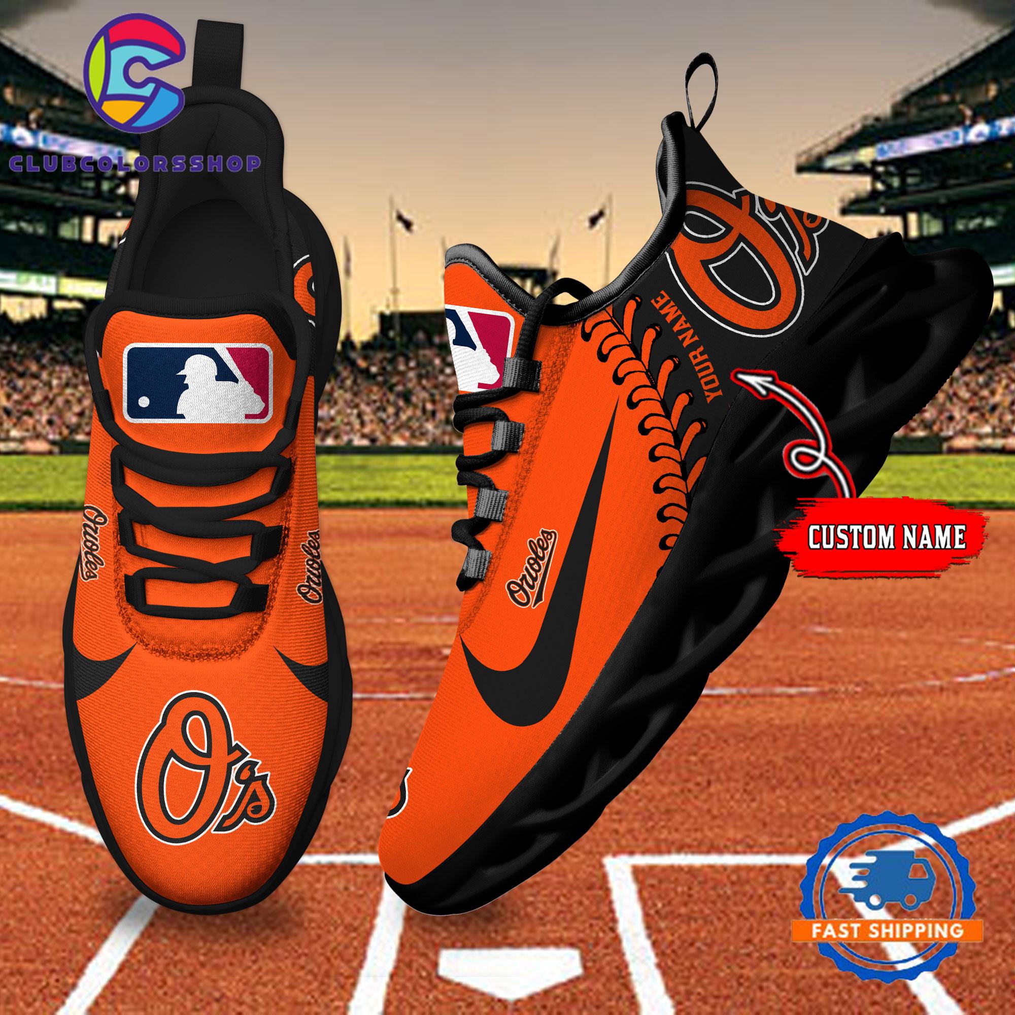 MLB Baltimore Orioles Baseball Logo Team Custom Max Soul Shoes