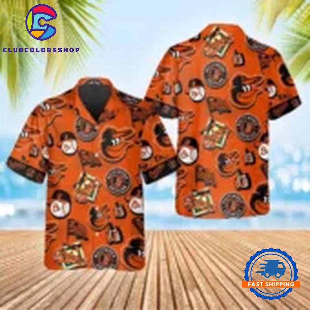 MLB Baltimore Orioles Bold Icons Hawaiian Shirt