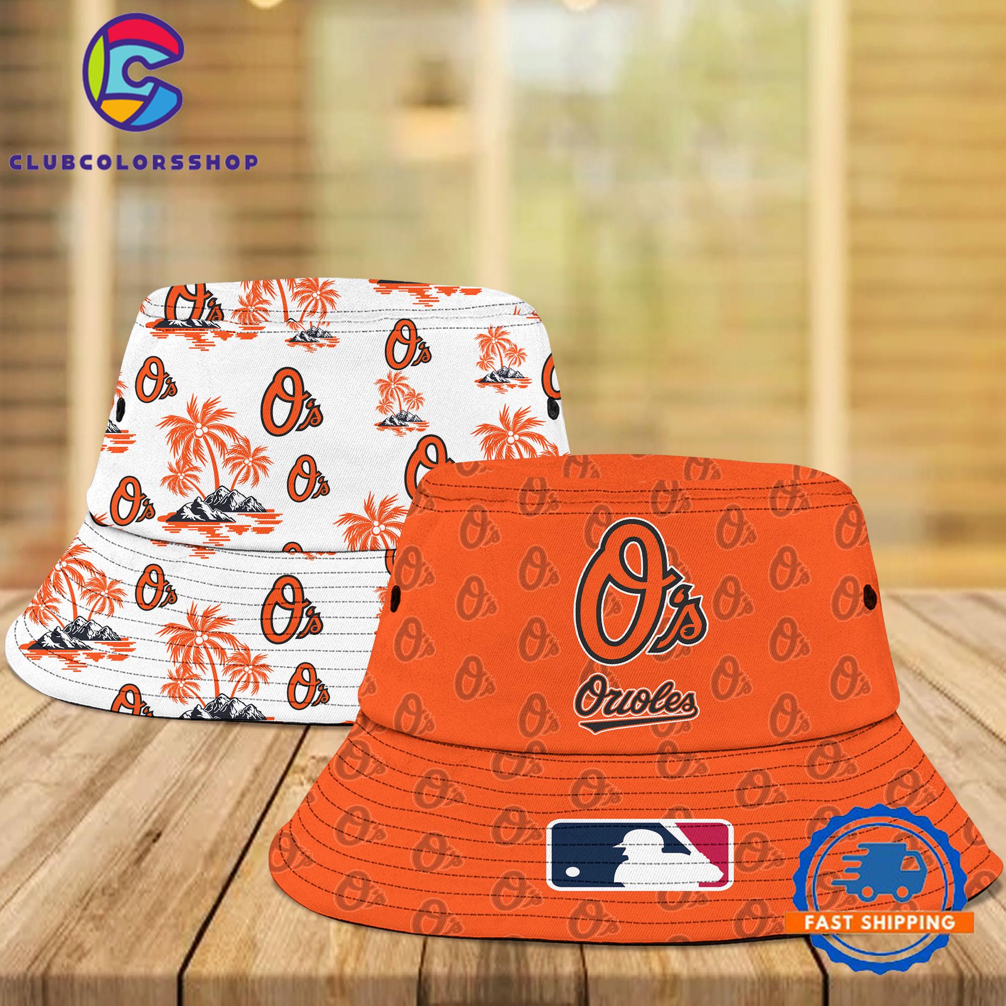 MLB Baltimore Orioles Bucket Hats, Baseball Two Sided Design Fisherman’s Hat