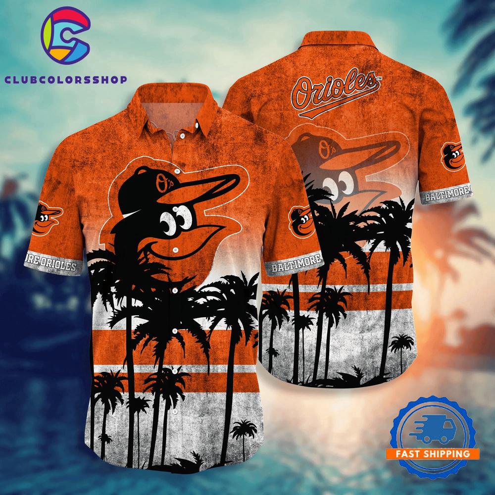 MLB Baltimore Orioles Palm Beach Sunset Hawaiian Shirt