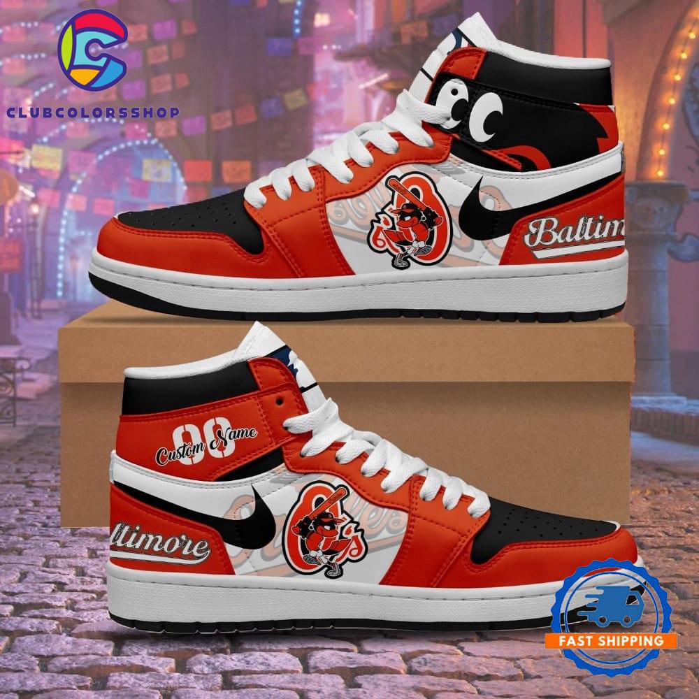 MLB Baltimore Orioles Personalized Air Jordan 1 Hightop Shoes