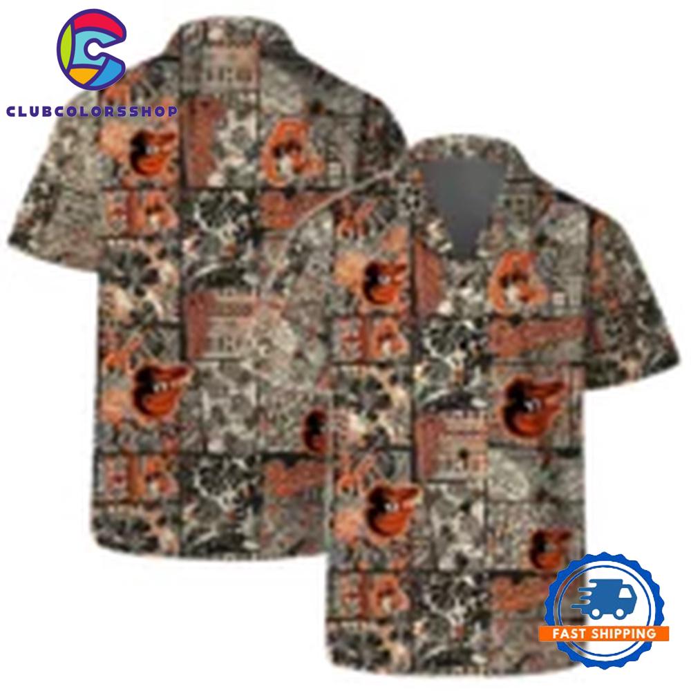 MLB Baltimore Orioles Retro Patchwork Hawaiian Shirt